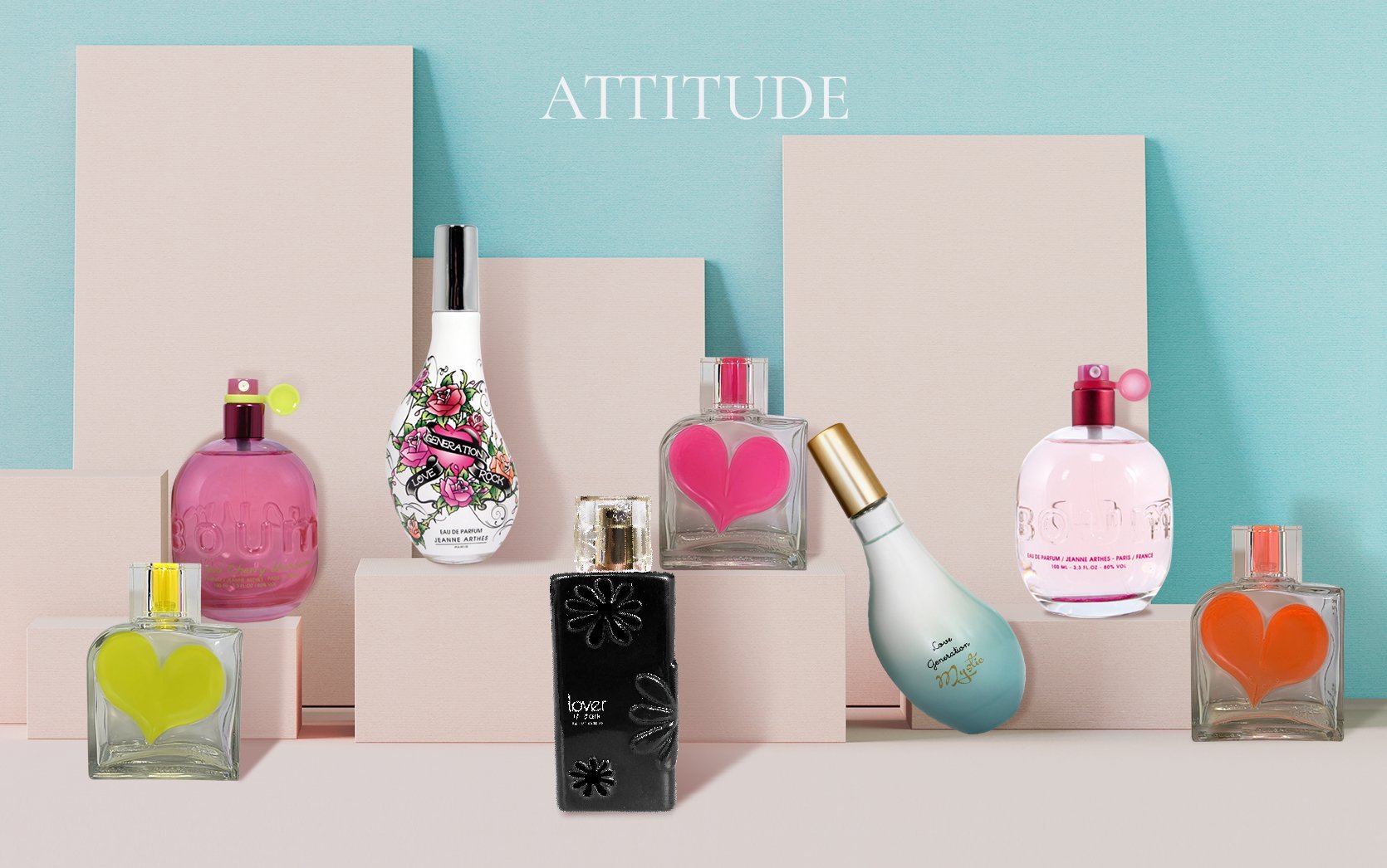 Composition des parfums de la gammes femme ATTITUDE