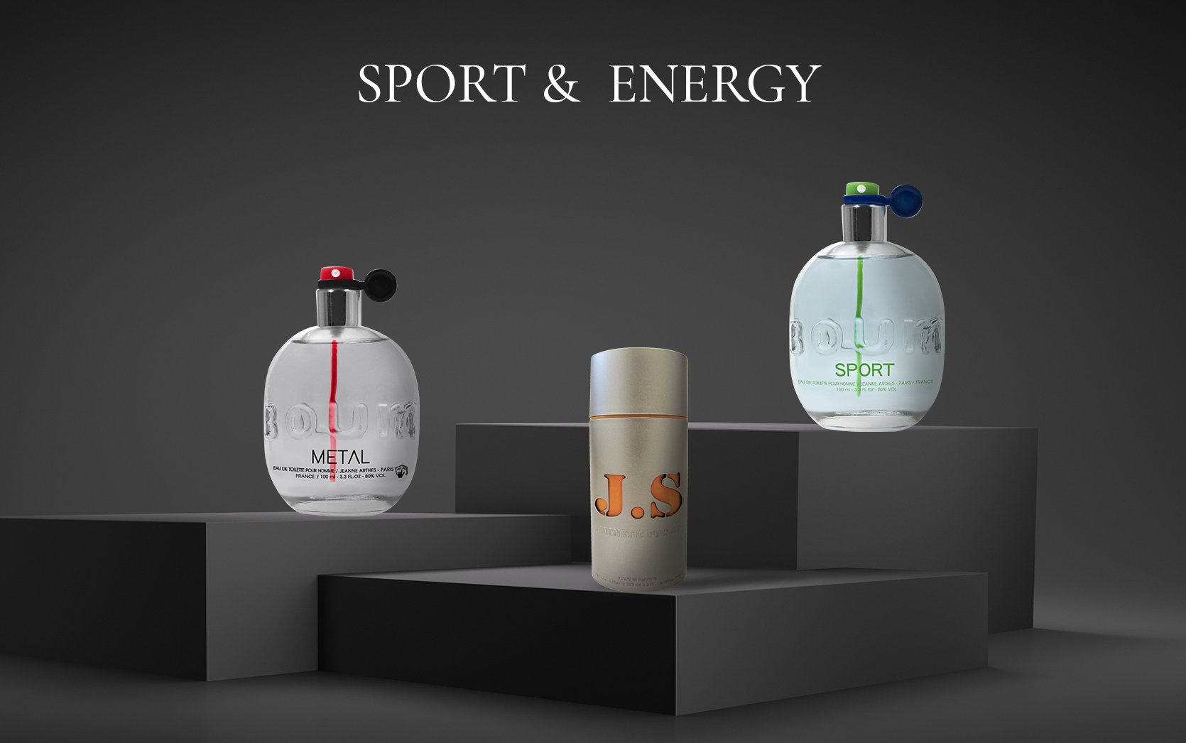 Composition des parfums de la gammes homme SPORT & ENERGY