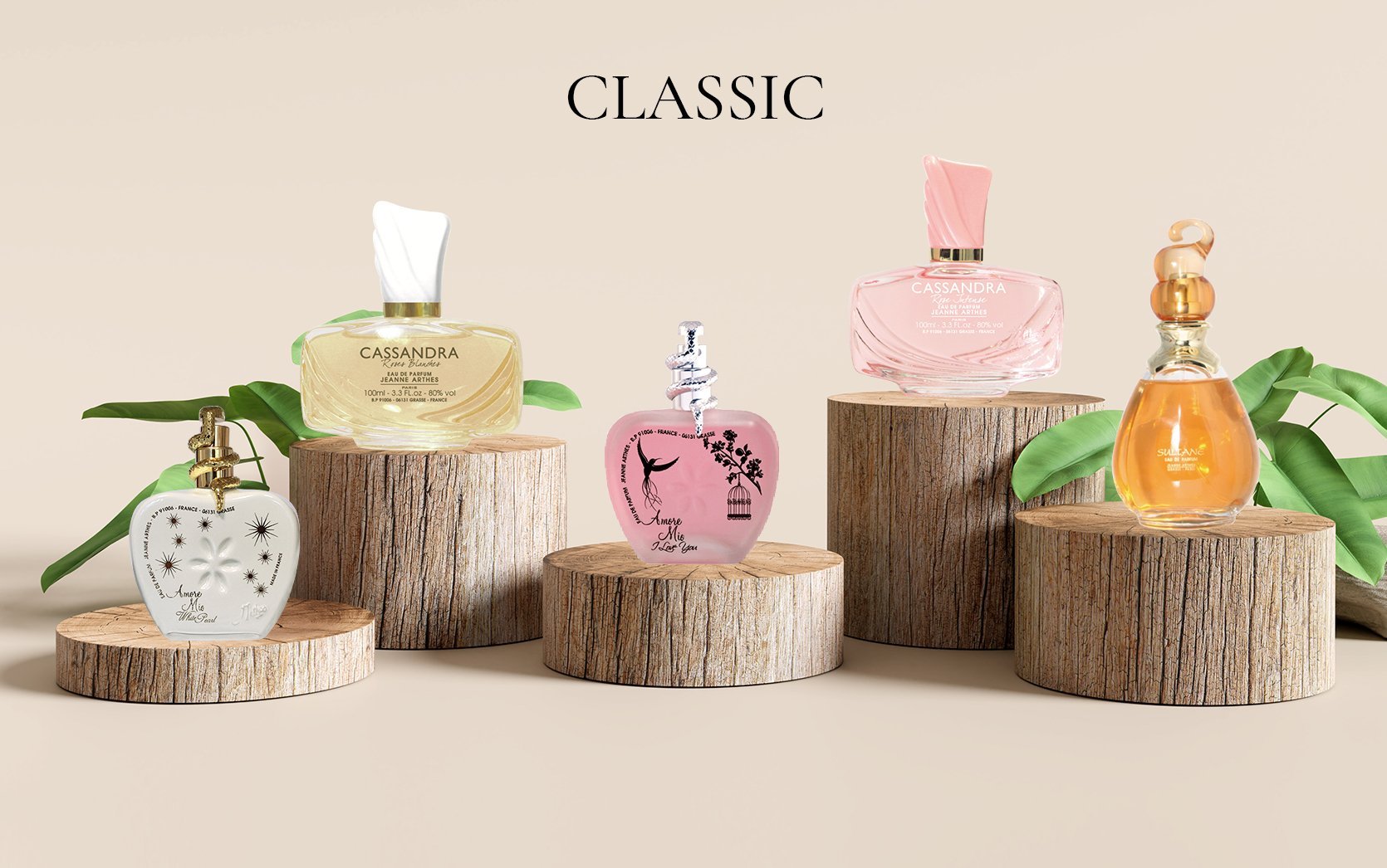 Composition des parfums de la gammes femme CLASSIC